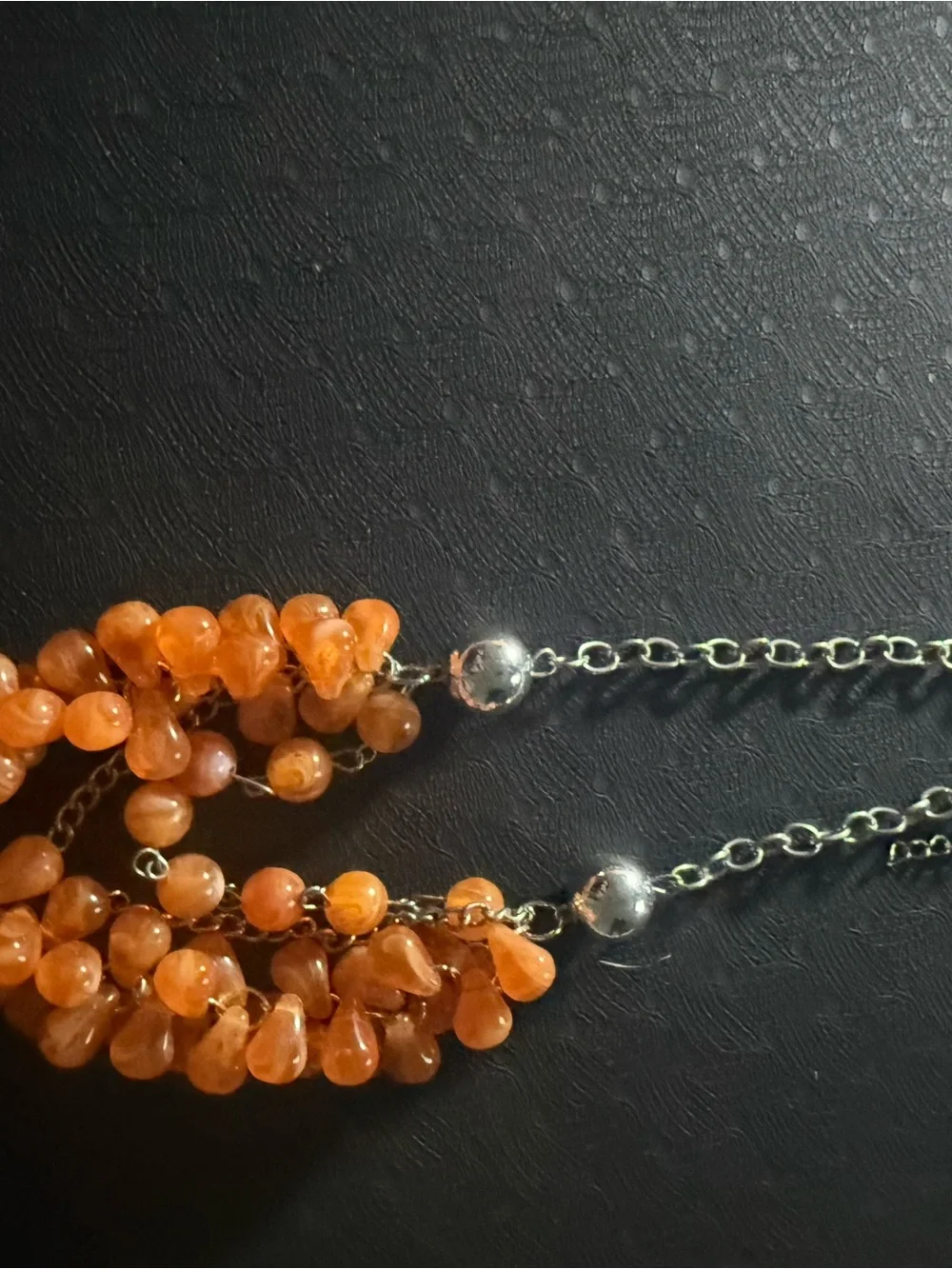 Orange beaded necklace2
